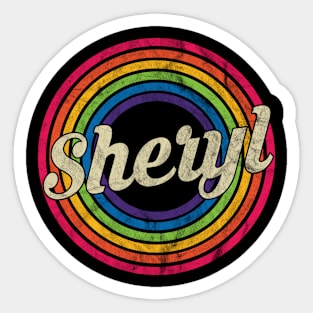 Sheryl - Retro Rainbow Faded-Style Sticker